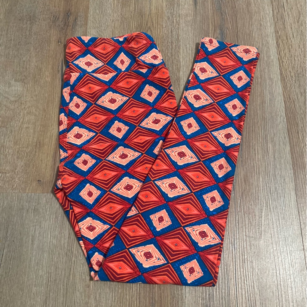 🔹♦️ OS LuLaRoe Leggings Psychedelic Diamond Pattern